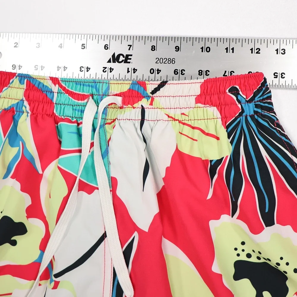 CHUBBIES Men's S Red Tropical Floral Print 5.5